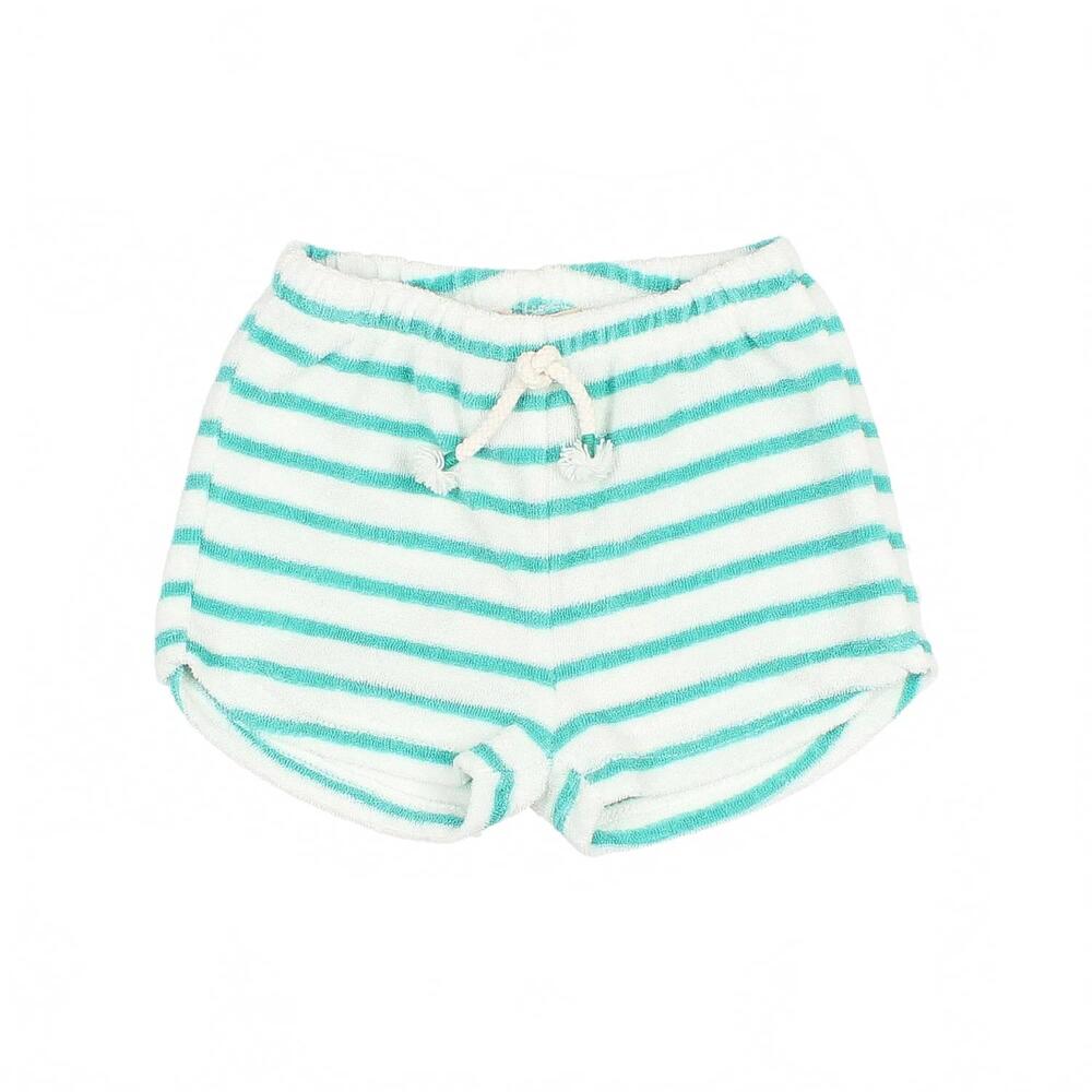 NEW BÚHO kid's terry striped shorts in jungle green